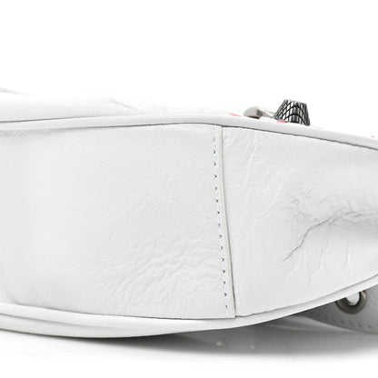Balenciaga Agneau Arena Lunar New Year Graffiti Logo Le Cagole Shoulder Bag XS Optic White 8 of 9