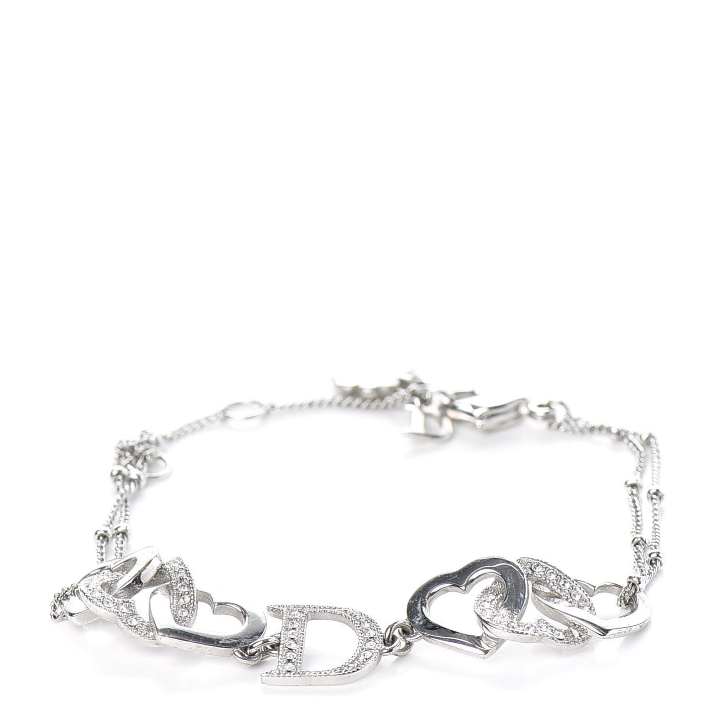 Crystal Heart Bracelet Silver