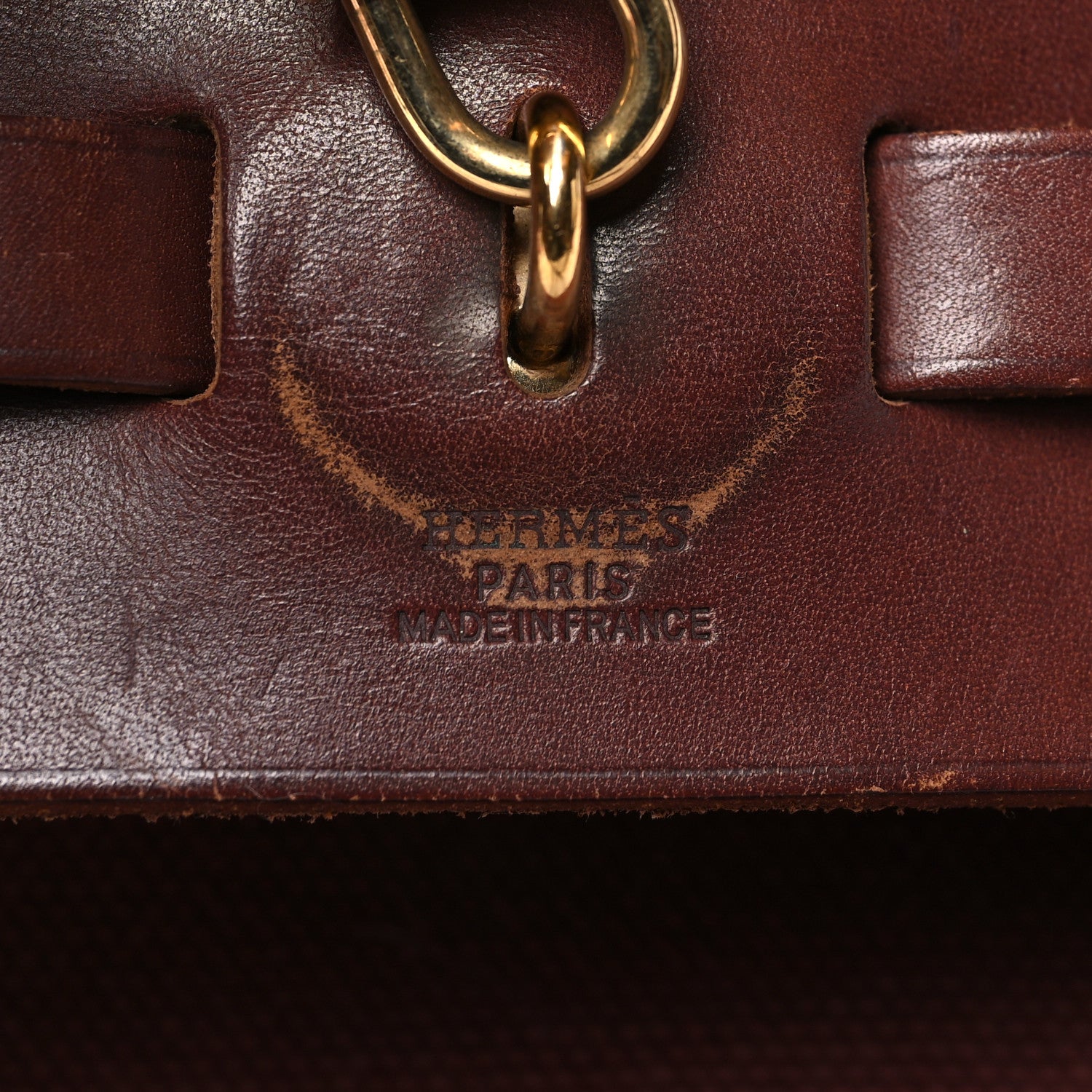 Hermes Toile Calfskin Herbag 39 GM Rouge H 7 of 15