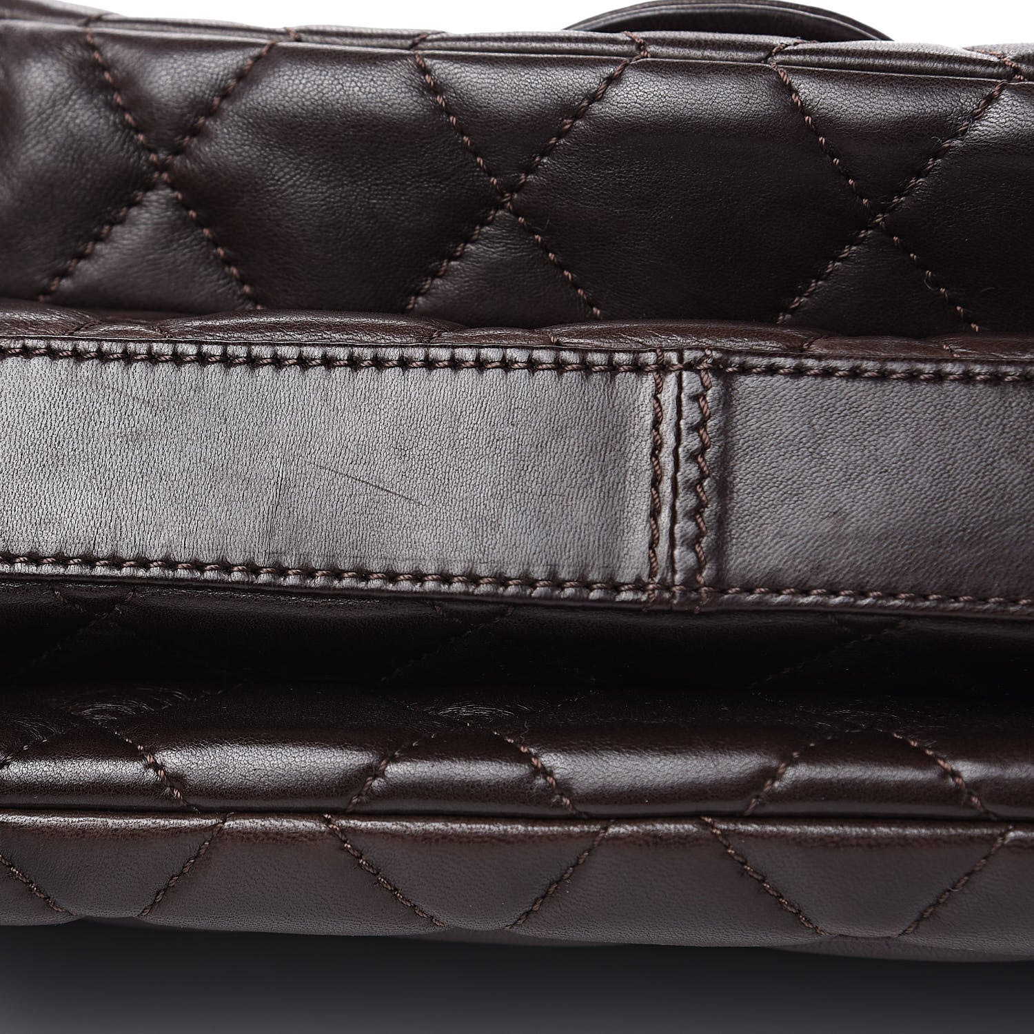 Chanel Lambskin Quilted Large 3 Flap Brown 10 of 16