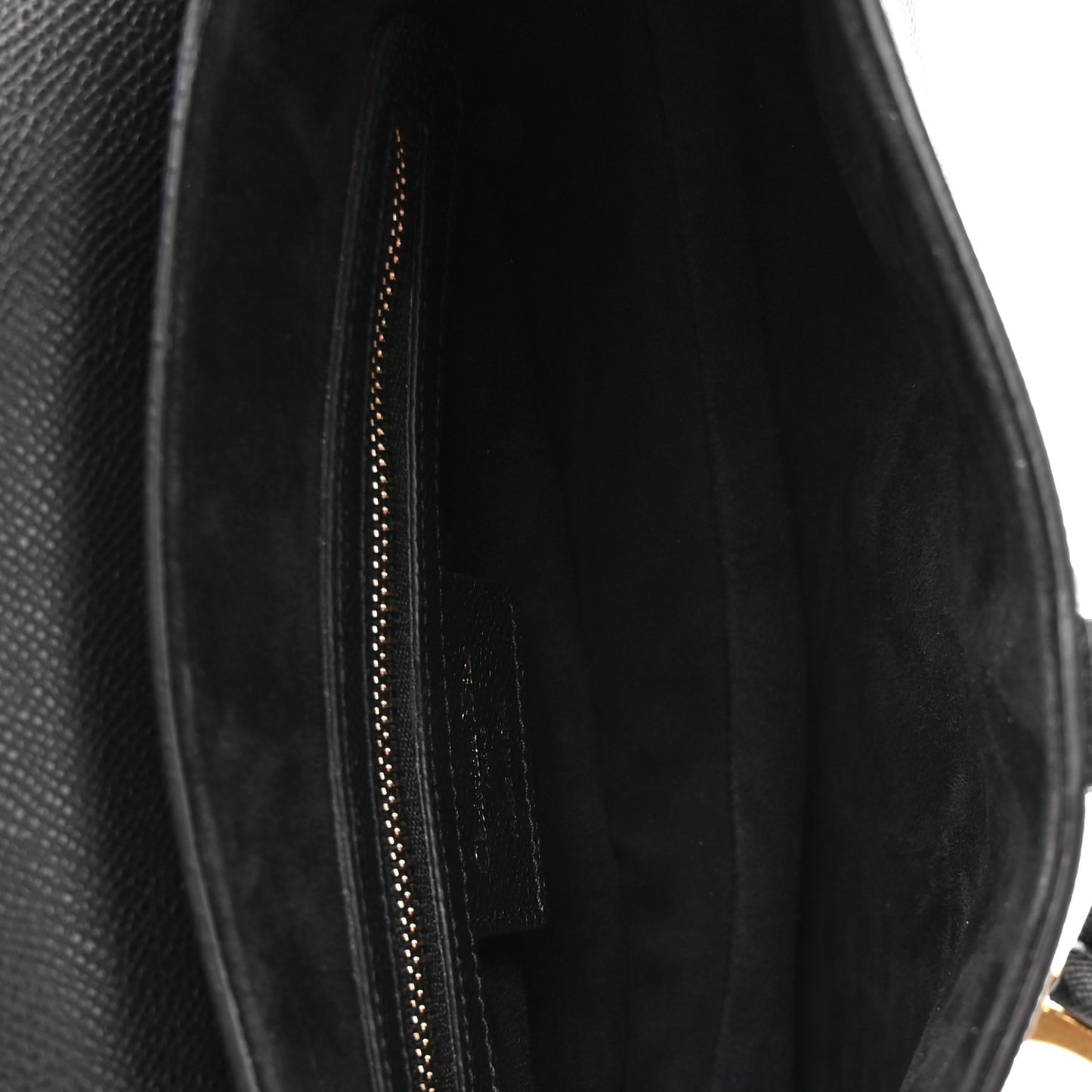Grained Calfskin Saddle Bag With Strap Black