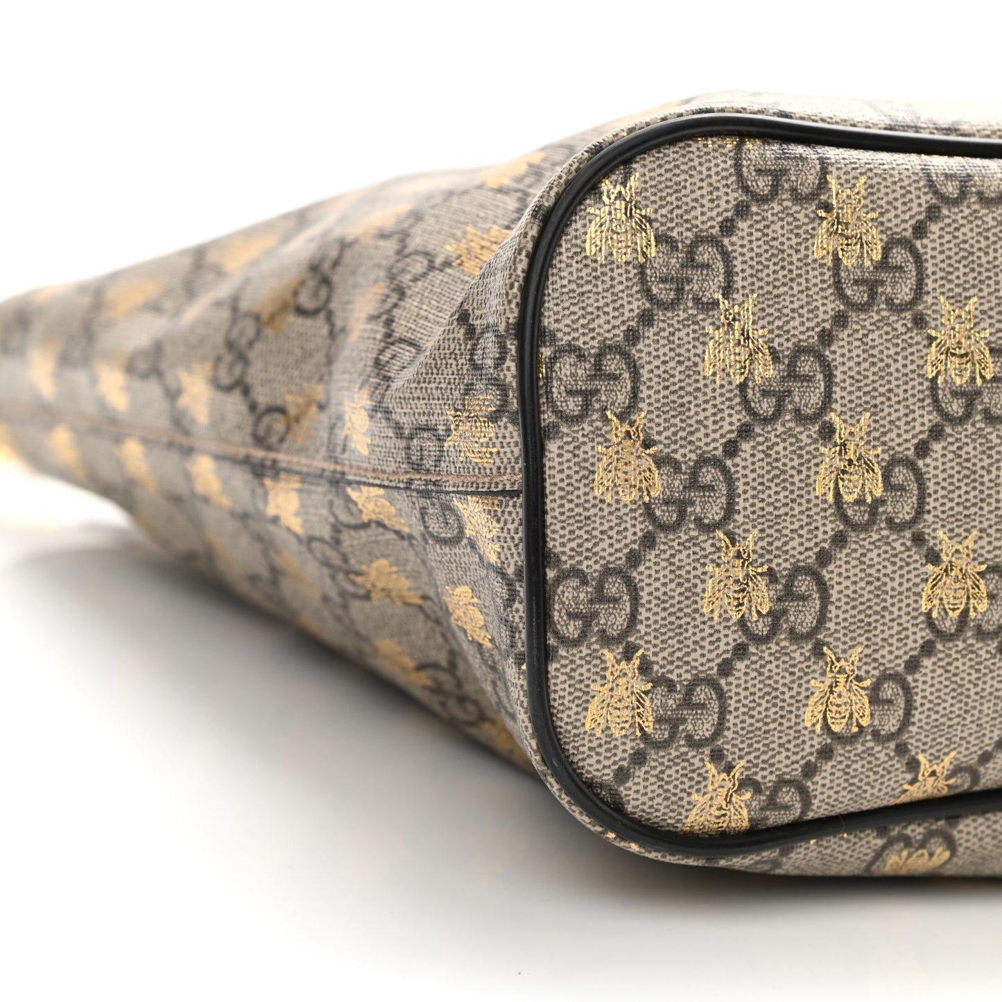 Soft GG Supreme Monogram Bees Small Crossbody Tote Beige Oro Black