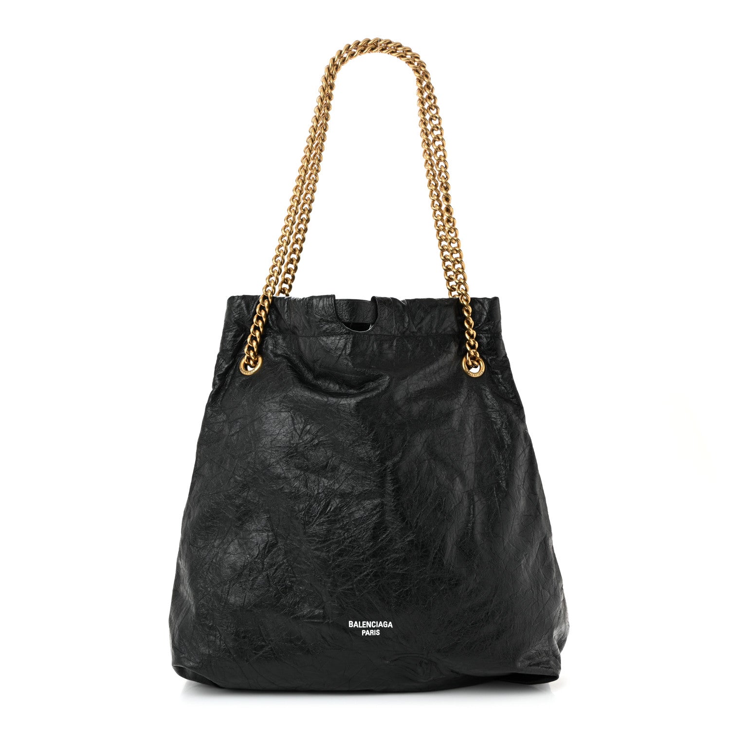 Balenciaga Crushed Calfskin Crush Medium Chain Tote  Black 1 of 11