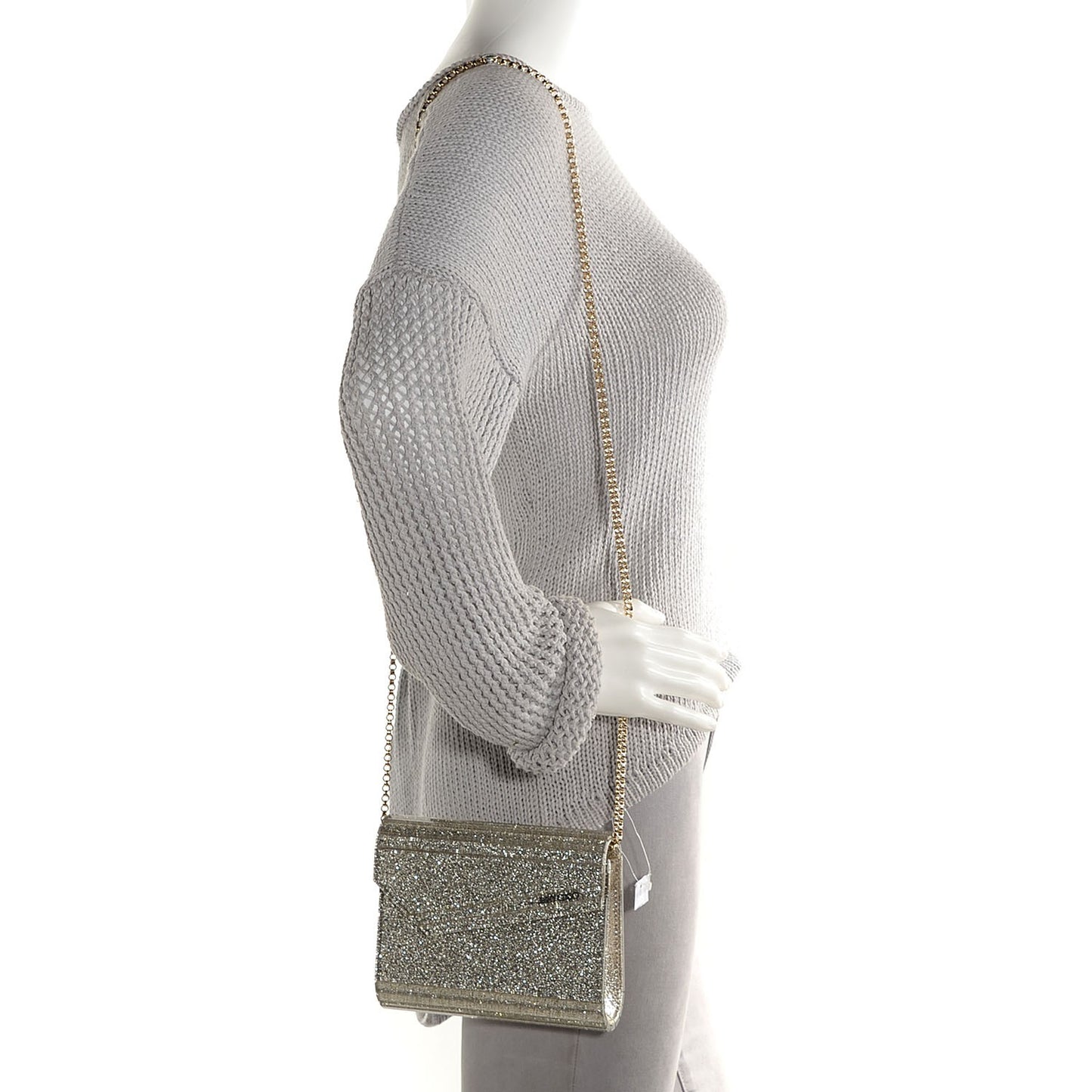 Acrylic Glitter Candy Clutch Champagne