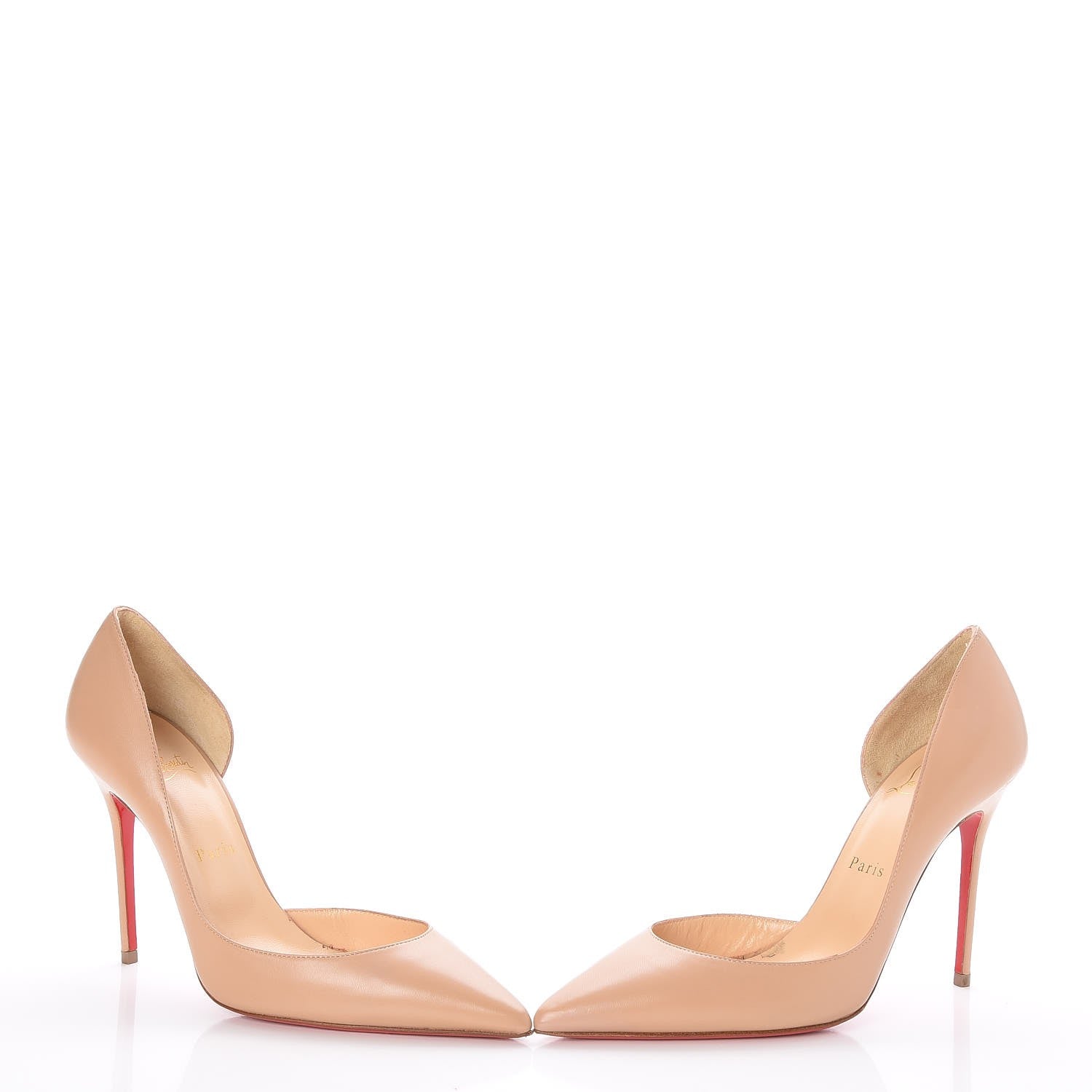 Christian Louboutin Shiny Nappa Iriza 100 Pumps 38 Nude 9 of 10