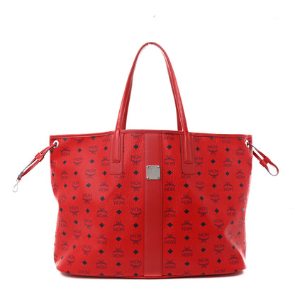MCM Visetos Large Liz Reversible Shopper Tote Ruby Red 3 of 9