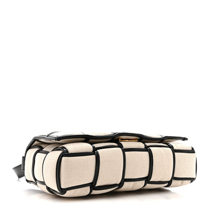 Bottega Veneta Canvas Intrecciato Padded Cassette Crossbody Bag Natural Black 4 of 10