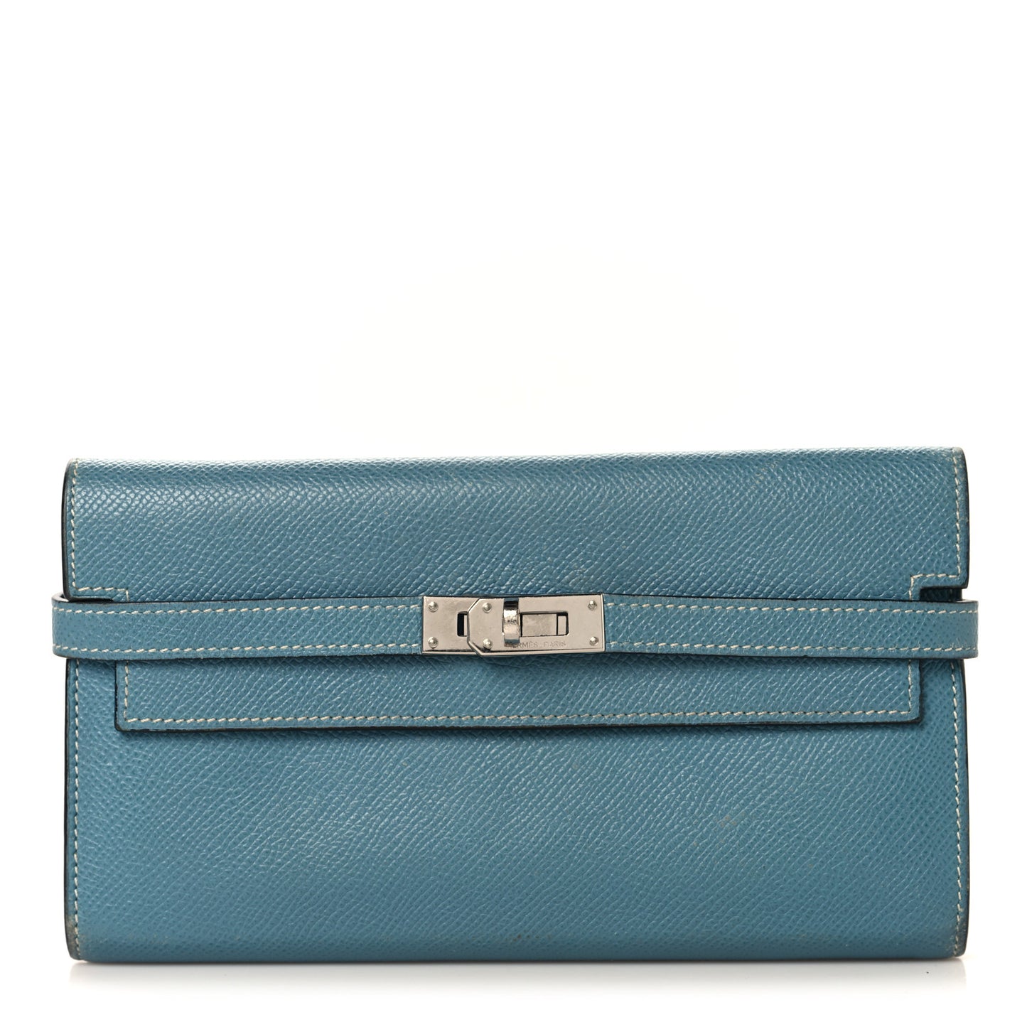 Epsom Kelly Longue Wallet Blue Jean