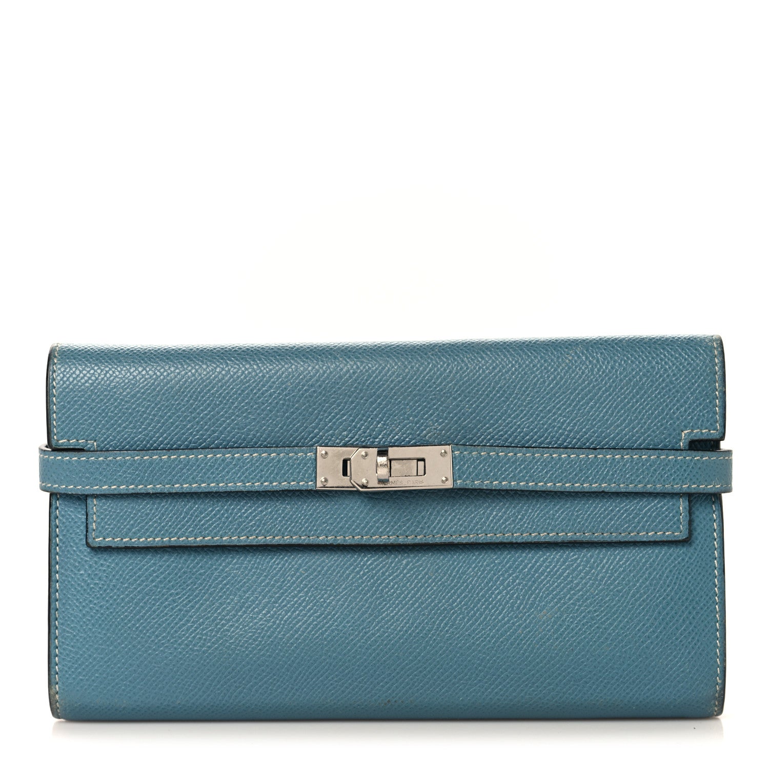 Hermes Epsom Kelly Longue Wallet Blue Jean 1 of 13