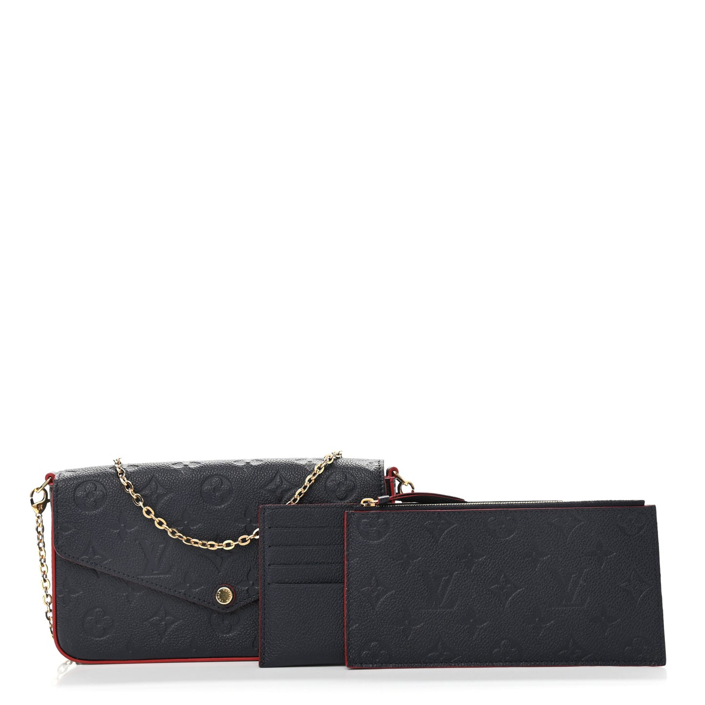 Empreinte Pochette Felicie Chain Wallet Marine Rouge