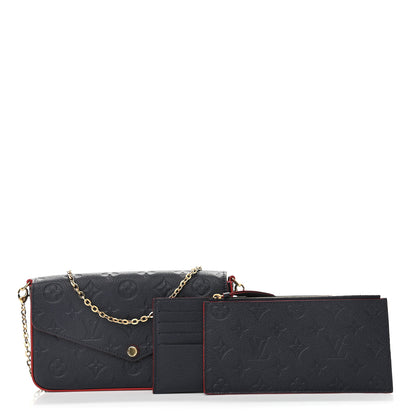 Louis Vuitton Empreinte Pochette Felicie Chain Wallet Marine Rouge 1 of 11