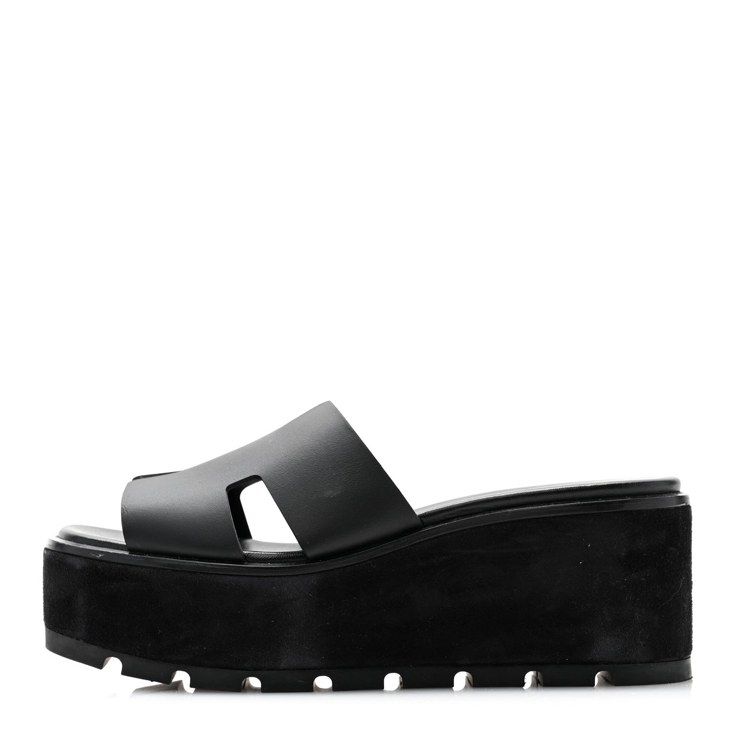 Calfskin Suede Eze 30 Sandals 37 Black