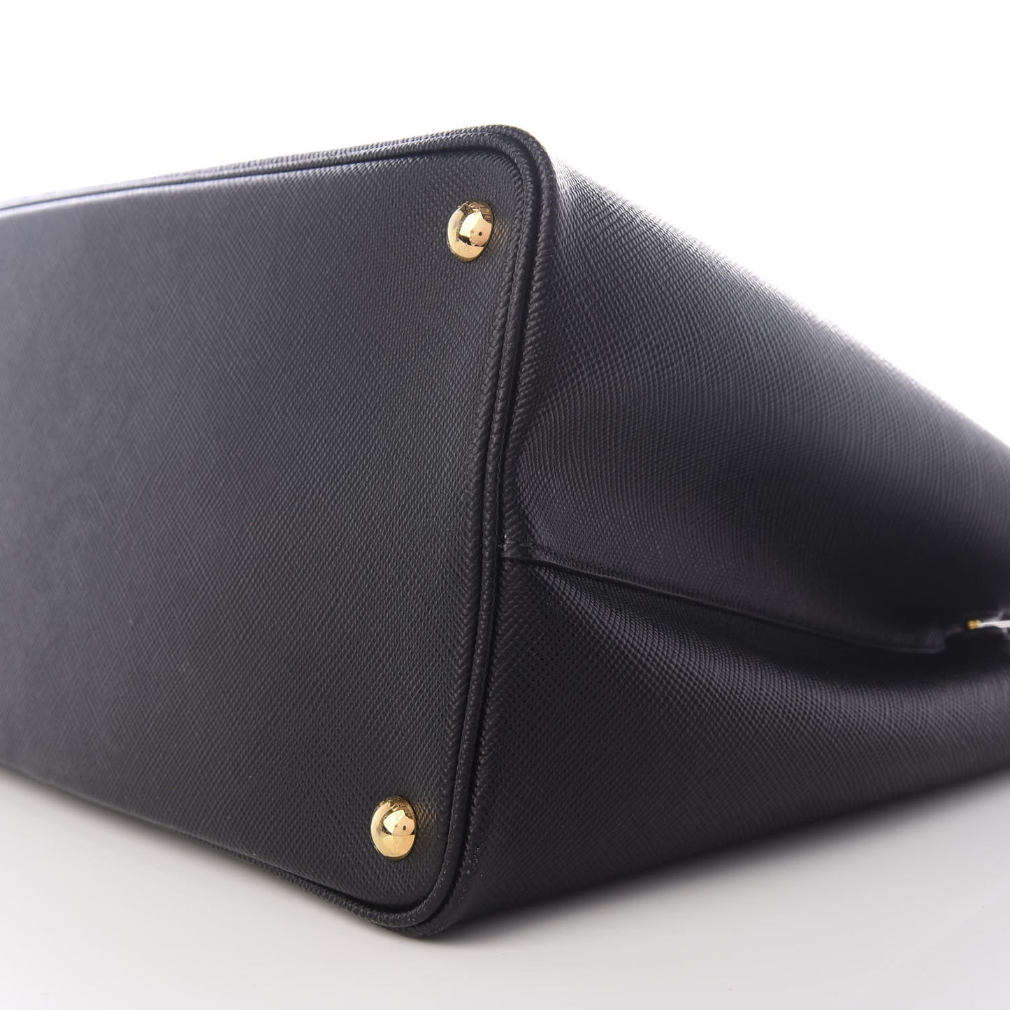 Saffiano Cuir Large Double Bag Black Fuoco