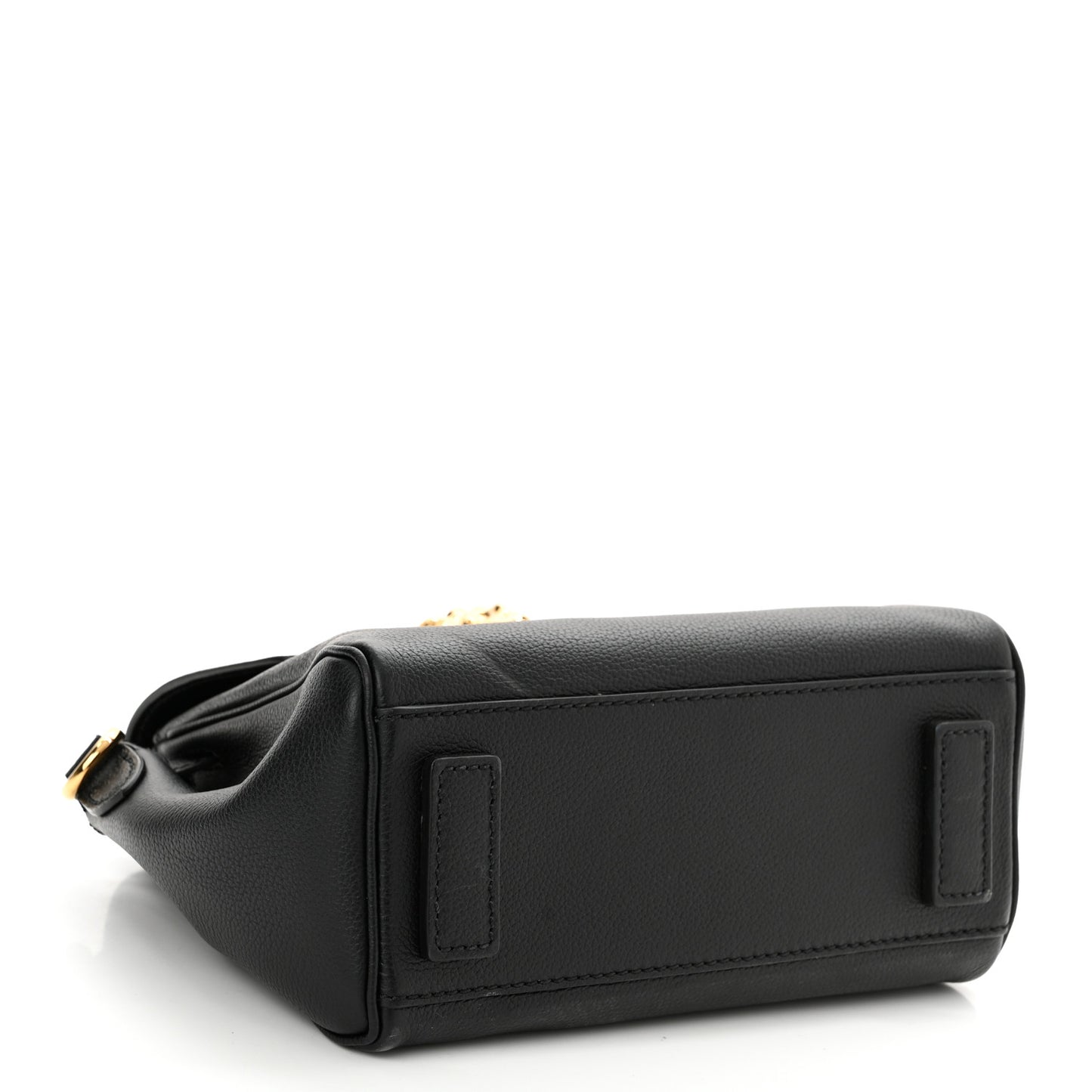 Grained Calfskin Small La Medusa Top Handle Bag Black