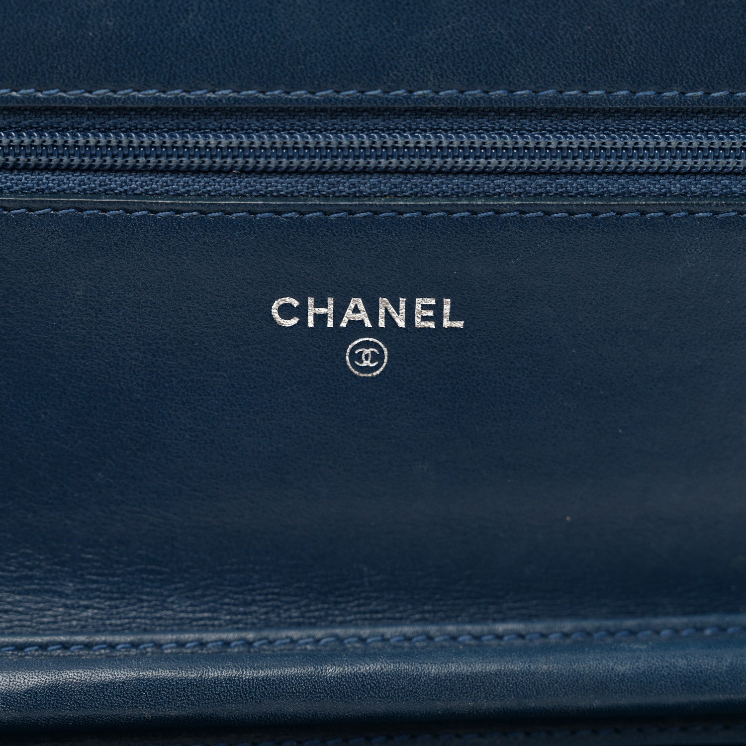 Chanel Patent Camellia Wallet on Chain WOC Royal Blue 6 of 11