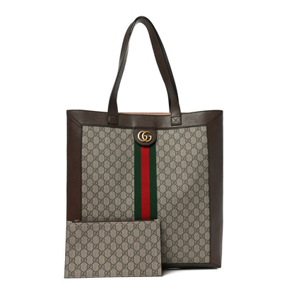 Gucci GG Supreme Monogram Web Large Ophidia Vertical Shopping Tote Brown 3 of 11
