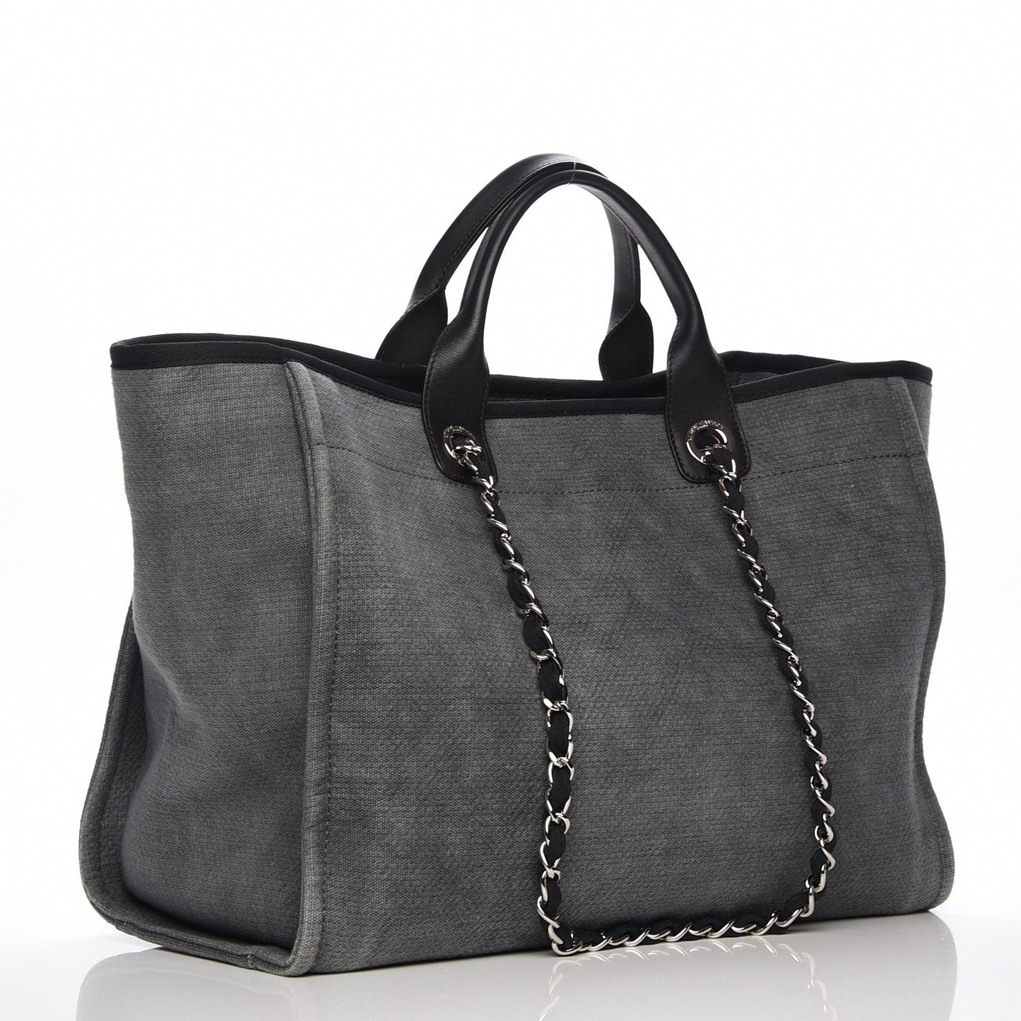 Canvas Large Deauville Tote Dark Grey