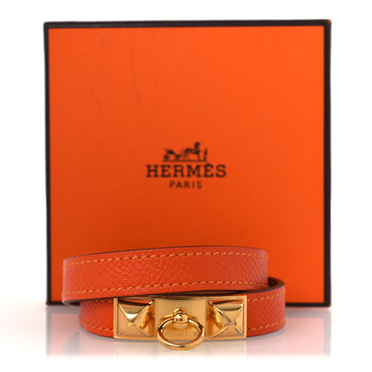 Hermes Epsom Rivale Double Tour Bracelet S Orange 8 of 8