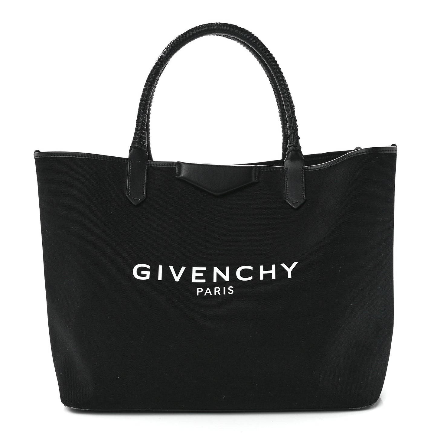 Canvas Medium Antigona Logo Tote Black