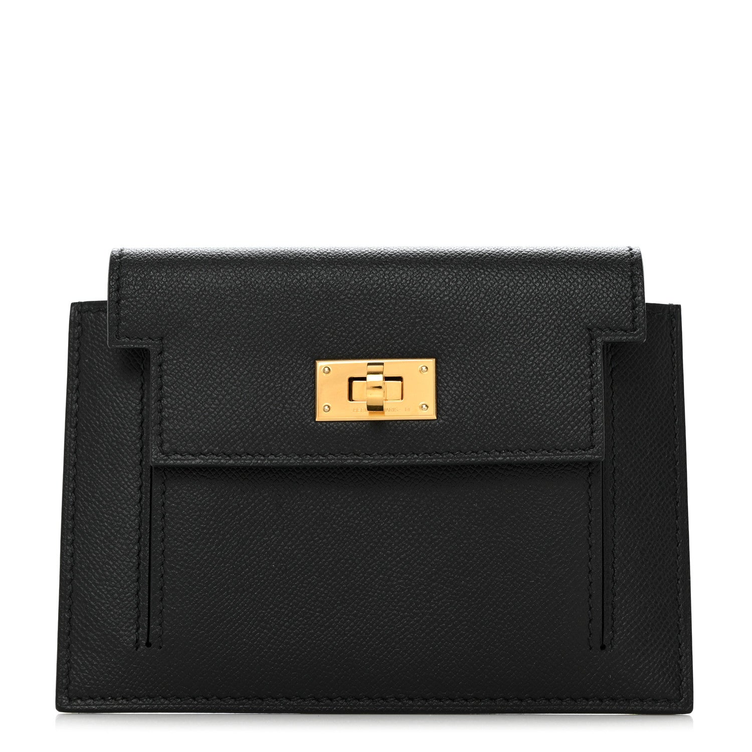 Hermes Epsom Kelly Pocket Compact Wallet Black 1 of 8