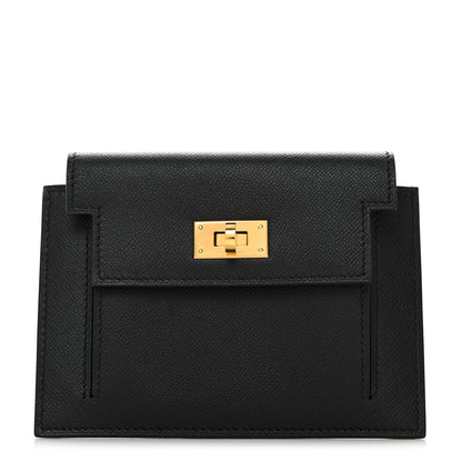 Hermes Epsom Kelly Pocket Compact Wallet Black 1 of 8