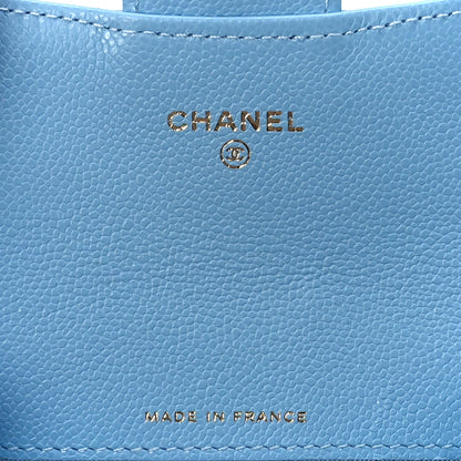 Chanel Caviar Quilted Flap Card Holder Wallet Light Blue 6 of 12