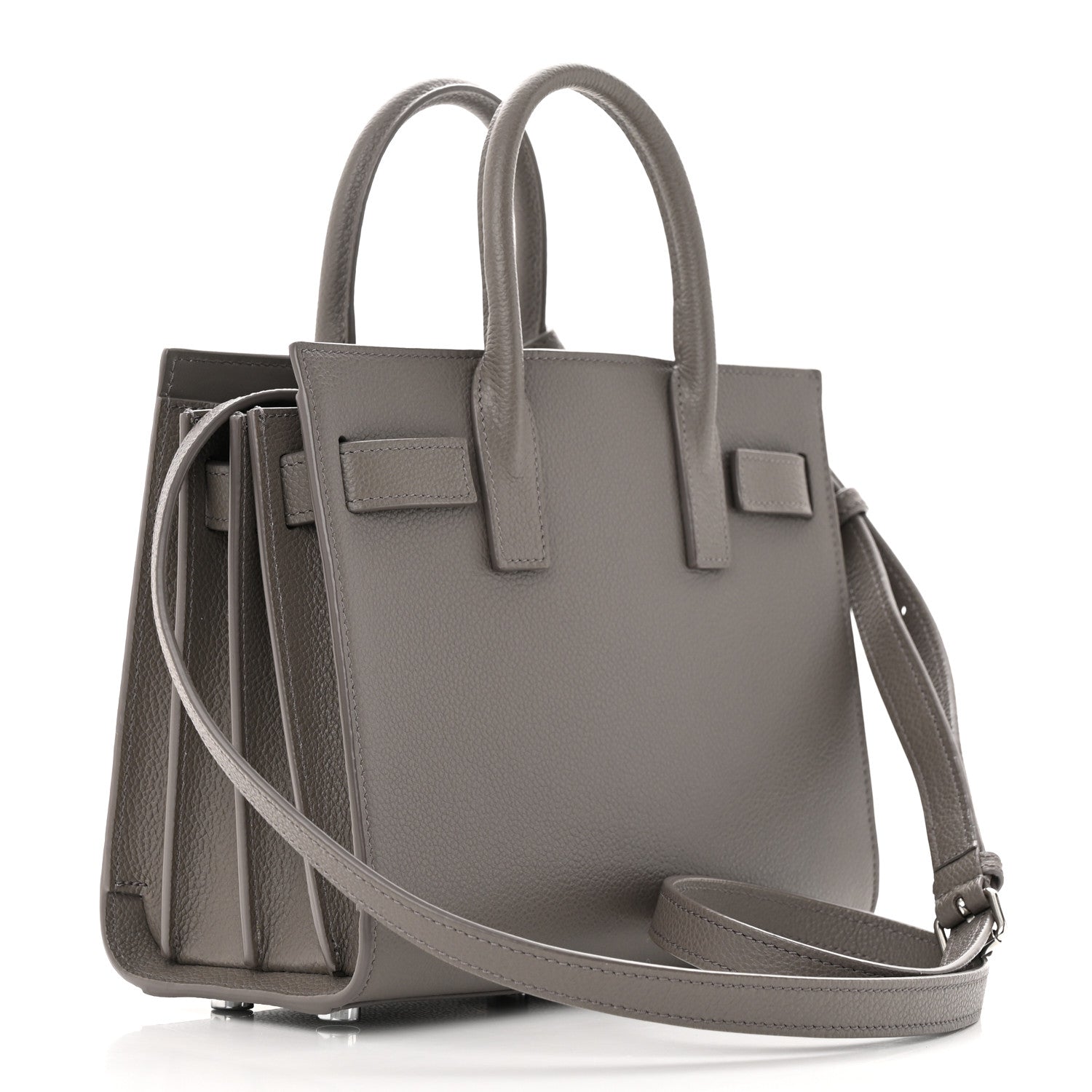 Saint Laurent Grained Calfskin Nano Sac De Jour Fog 3 of 12