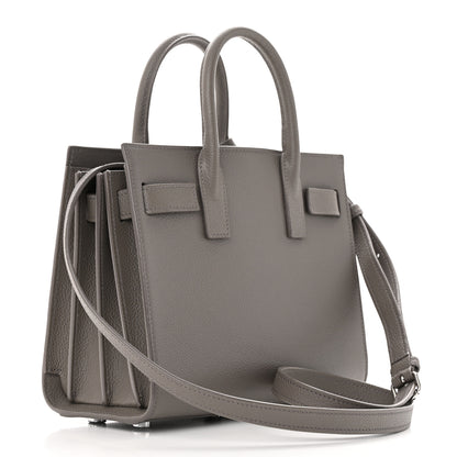 Saint Laurent Grained Calfskin Nano Sac De Jour Fog 3 of 12