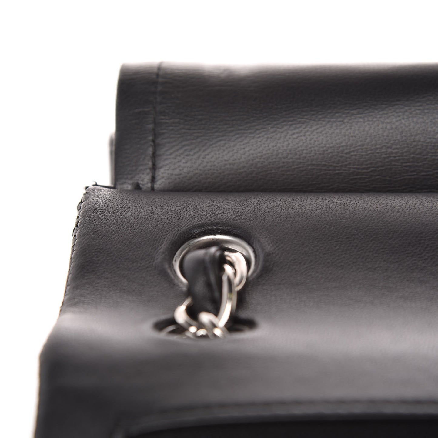 Lambskin Quilted Jumbo Double Flap Black