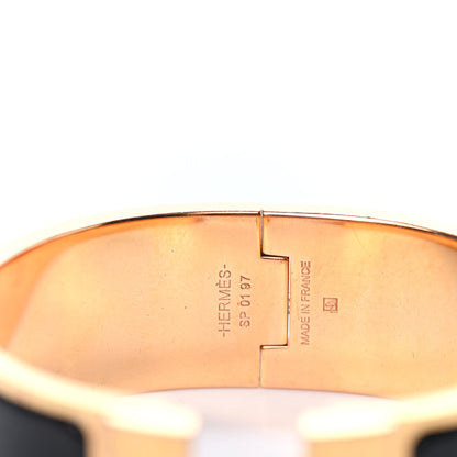 Hermes Enamel Wide Clic Clac H Bracelet PM Black 4 of 5