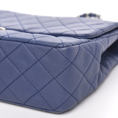 Chanel Washed Caviar Jumbo Single Flap Blue 9 of 10