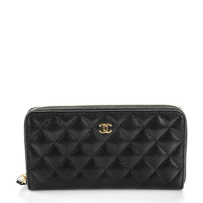 Chanel Caviar Quilted Large Gusset Zip Around Wallet Black 1 of 8