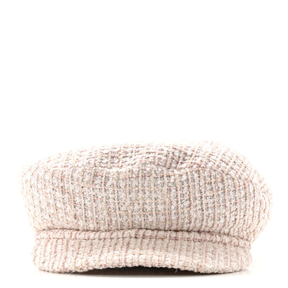 Chanel Cotton Tweed Newsboy Hat M Pink Ecru 3 of 10