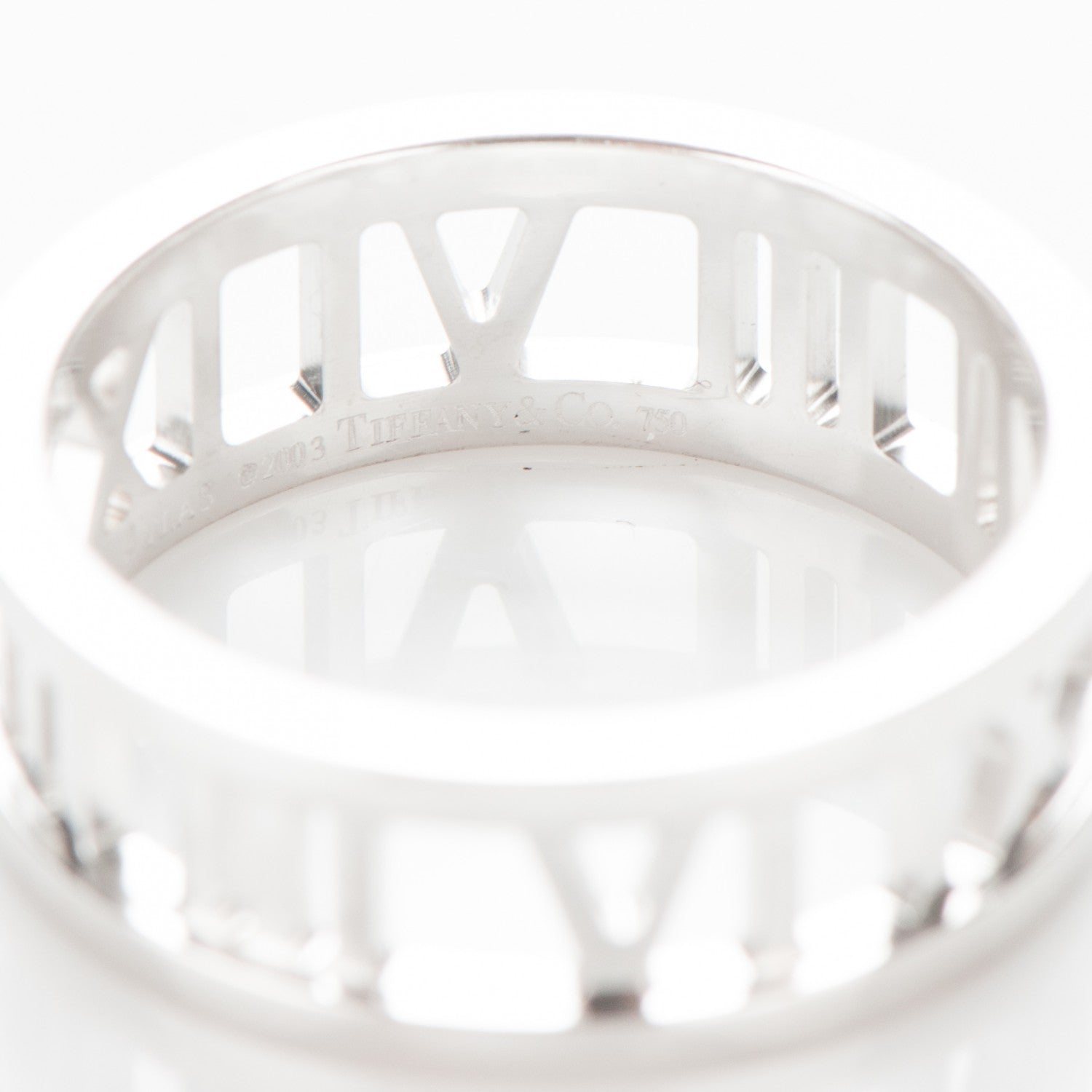 Tiffany 18K White Gold Atlas Open Ring 7.25 4 of 4