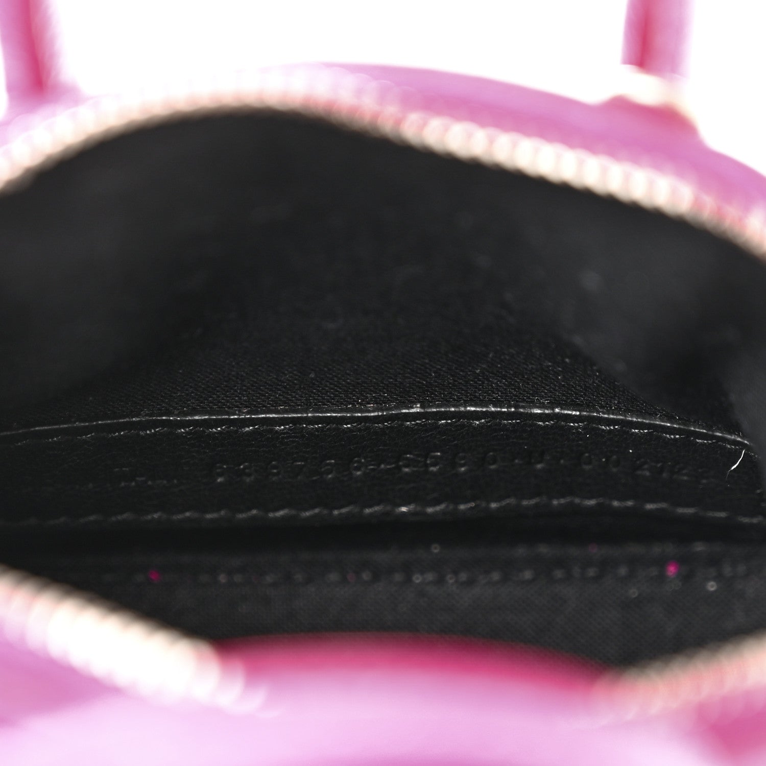 Balenciaga Grained Calfskin Logo Mini Ville Top Handle Bag Fuchsia White 7 of 13