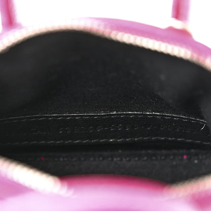 Balenciaga Grained Calfskin Logo Mini Ville Top Handle Bag Fuchsia White 7 of 13