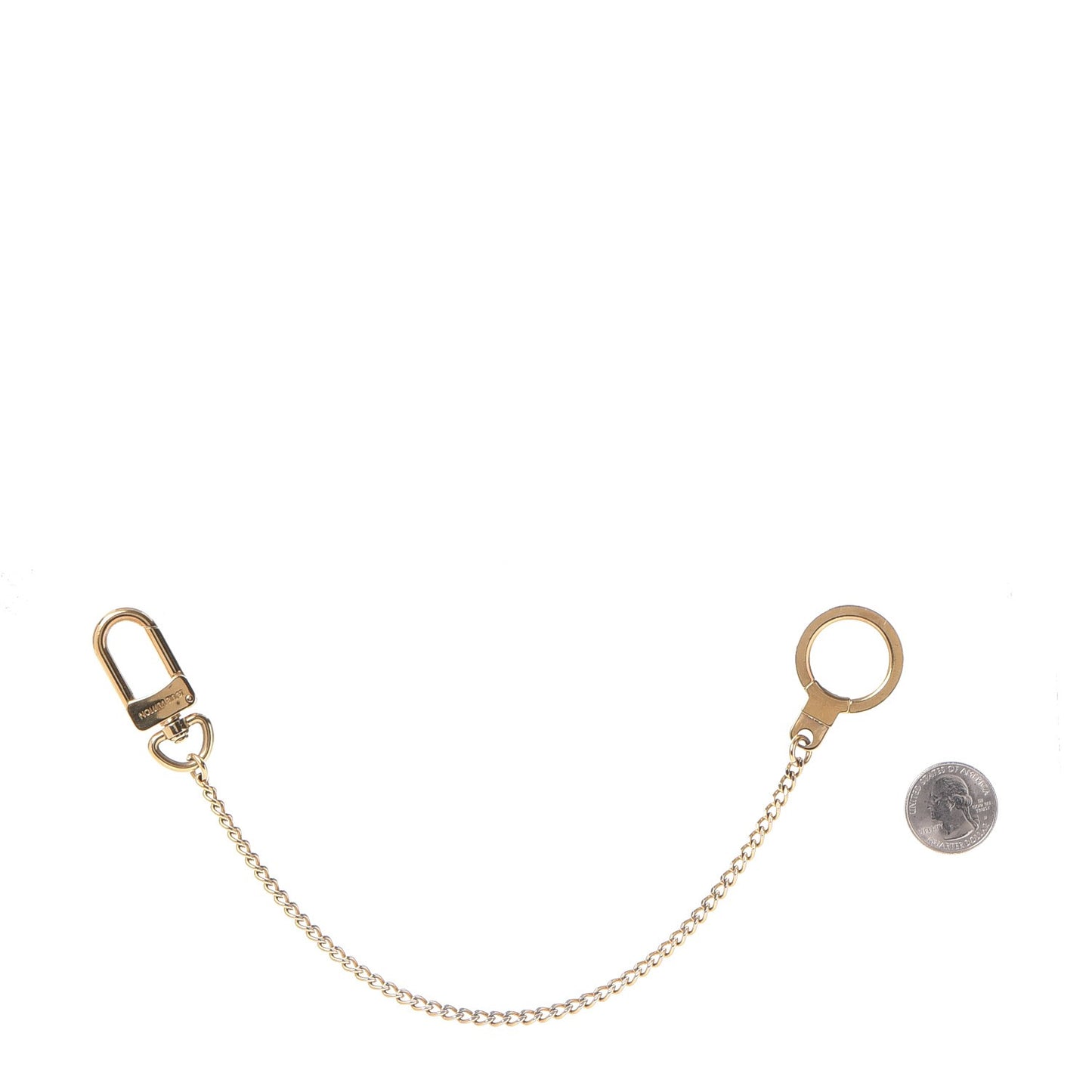 Metal Pochette Extender Key Ring Chain Gold