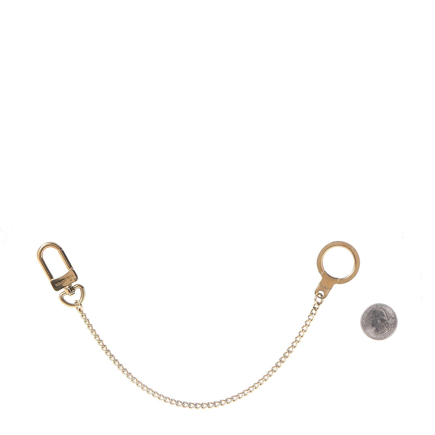 Louis Vuitton Metal Pochette Extender Key Ring Chain Gold 2 of 4