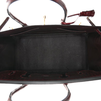 Hermes Shiny Porosus Crocodile Birkin 35 Bourgogne 5 of 13