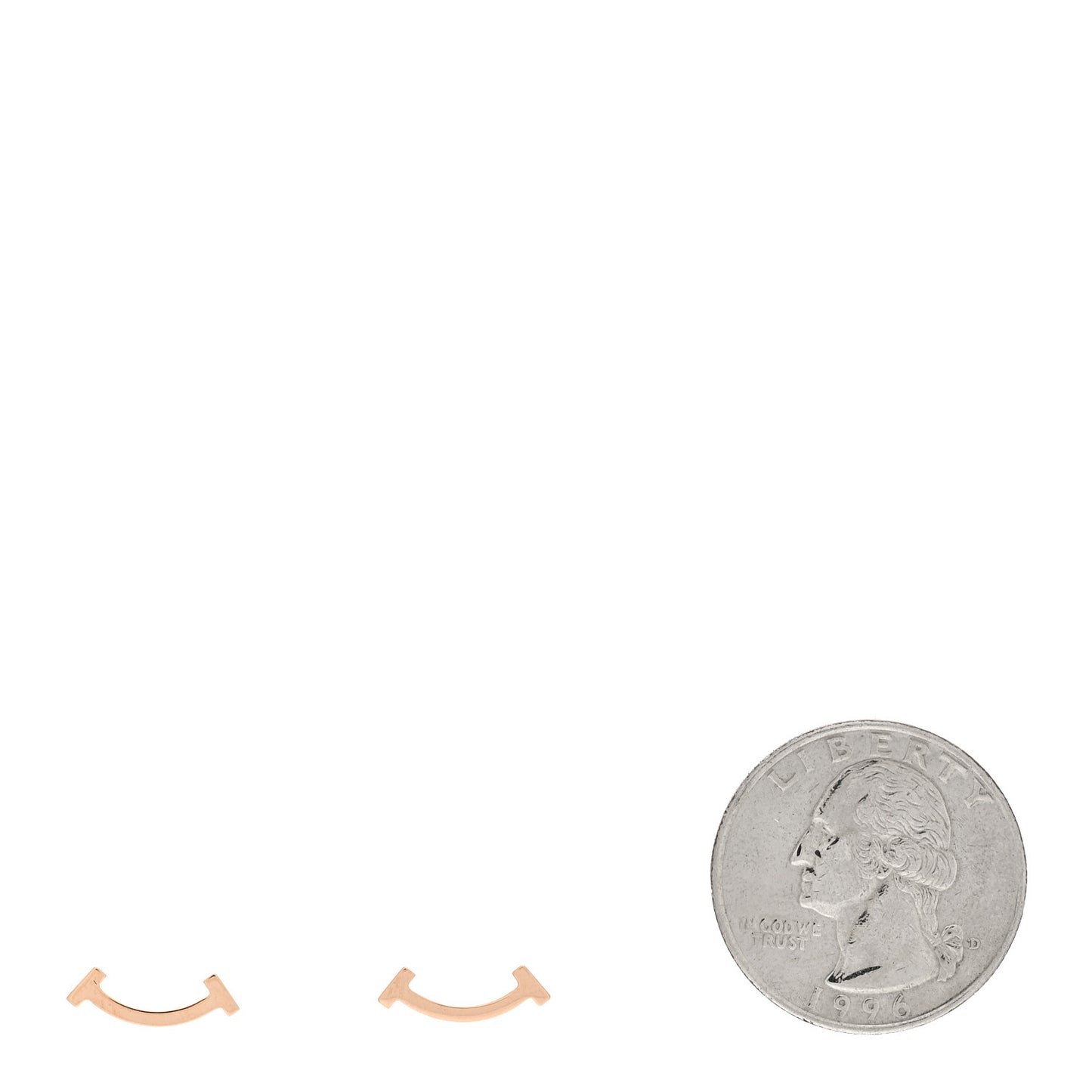 18K Rose Gold T Smile Stud Earrings