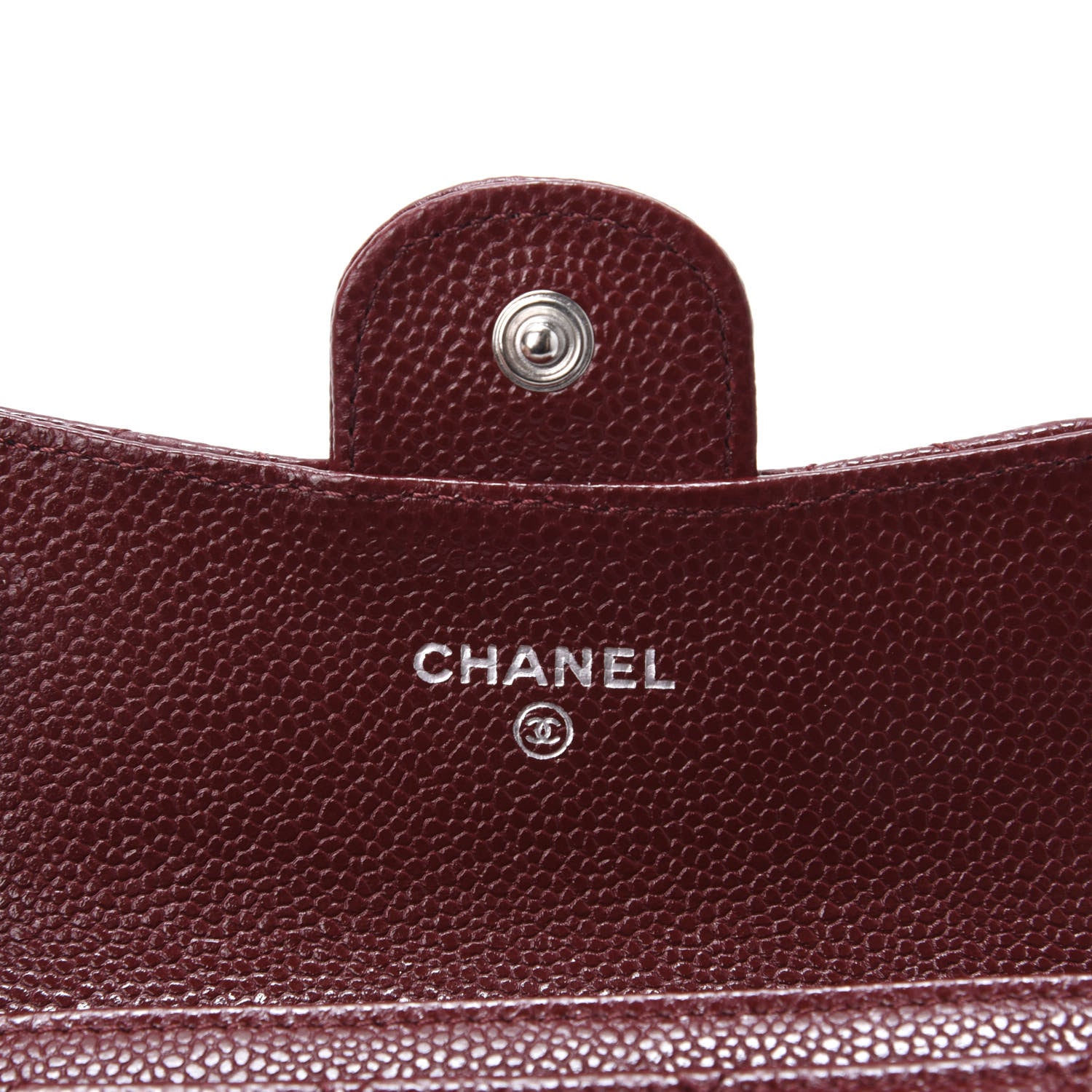 Chanel Iridescent Caviar Quilted Flap Card Holder Wallet Burgundy 8 of 11