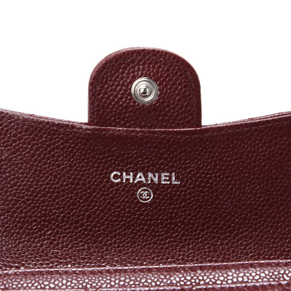 Chanel Iridescent Caviar Quilted Flap Card Holder Wallet Burgundy 8 of 11