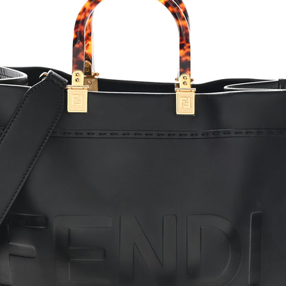 Fendi Vitello King Plexiglass Medium Fendi Sunshine Shopper Tote Black 7 of 11