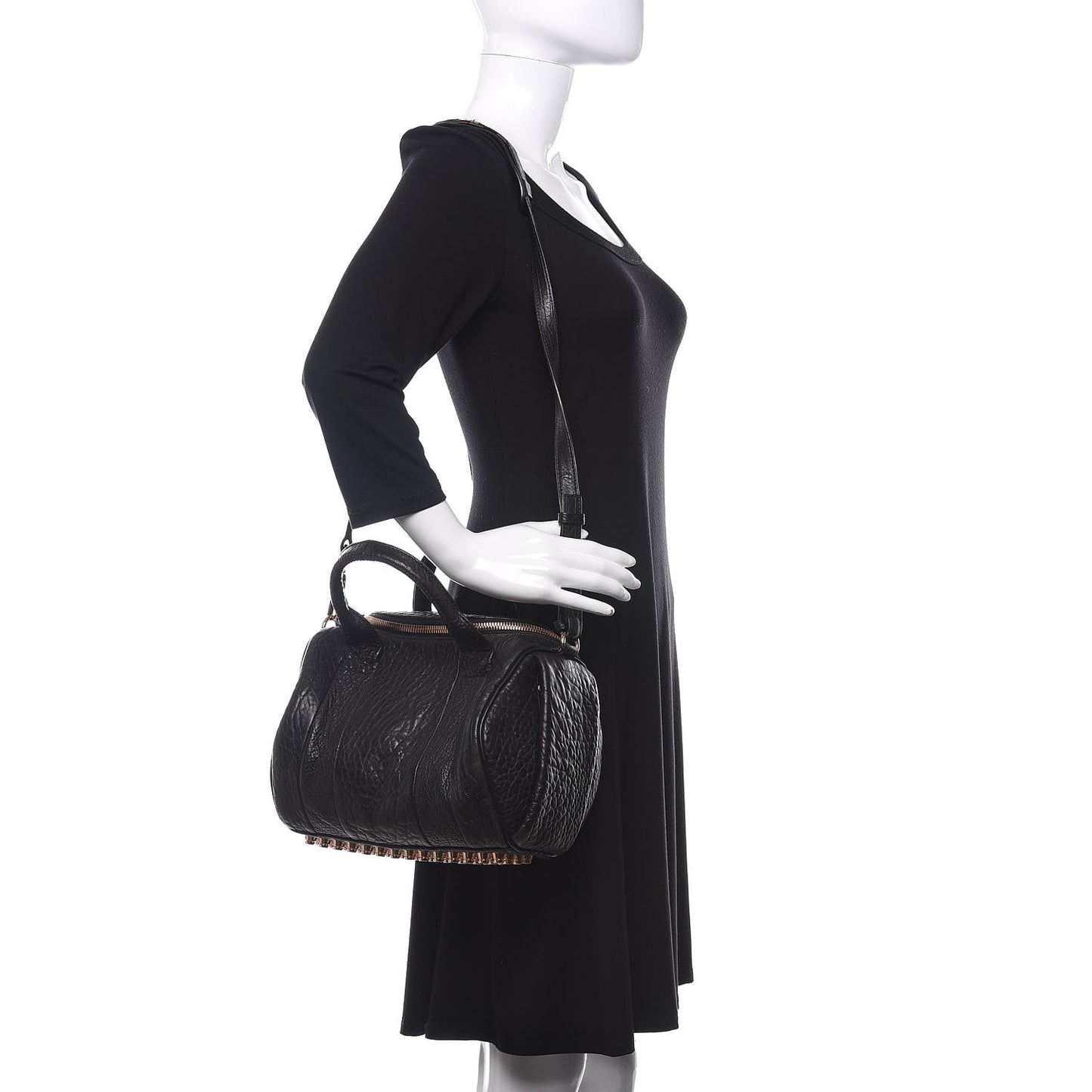 Pebbled Lambskin Rockie Black Rose Gold Hardware