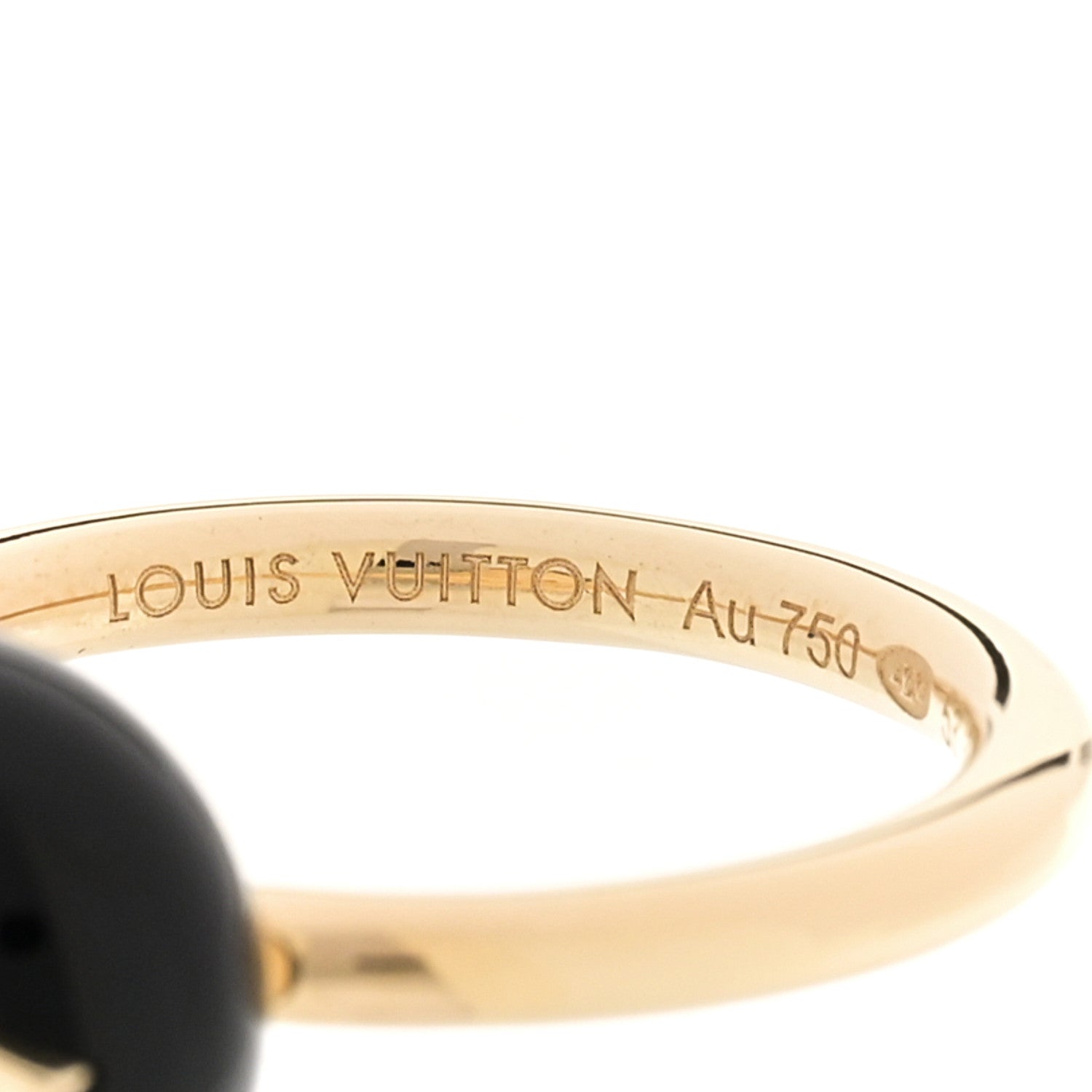 Louis Vuitton 18K Yellow Gold Diamond Black Onyx Idylle Blossom Ring 53 6.5 4 of 5