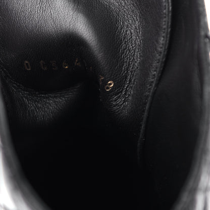 Chanel Shiny Goatskin Calfskin Quilted Lace Up Combat Boots 38 Black 10 of 10