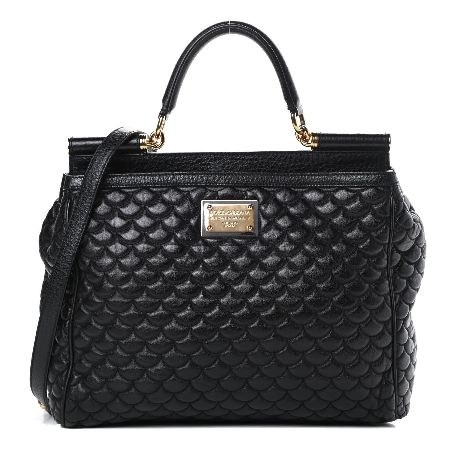 Dolce & Gabbana Calfskin Quilted Extra Large Miss Sicily Satchel Black 1 of 13