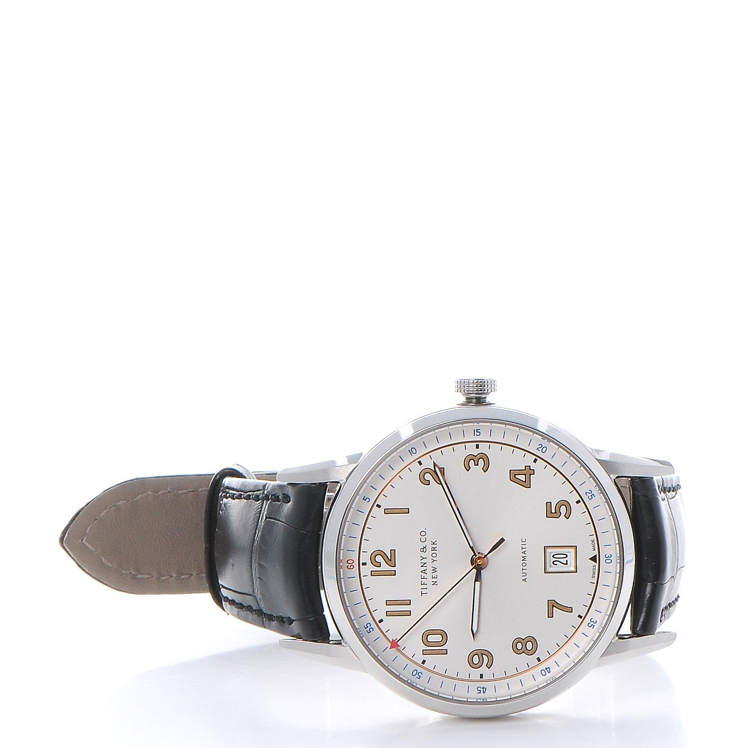 Tiffany Stainless Steel Alligator 40mm CT60 3-Hand Automatic Watch 3 of 14