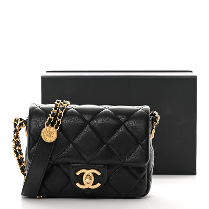 Chanel Caviar Quilted Mini Twist Your Buttons Flap Black 13 of 13