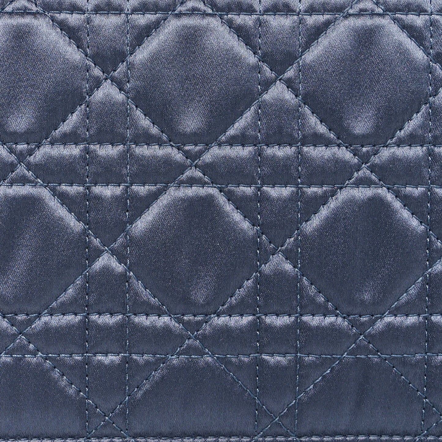 Satin Cannage Lady Dior Clutch Blue